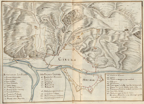 Gerona: planta de la ciudad y fortificacin. 1673-1687