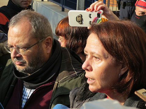 Joan Olòriz i Marta Madrenas a la concentració