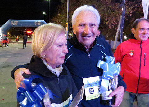 Els dos corredors de més edat: un matrimoni de 89 i 86 anys