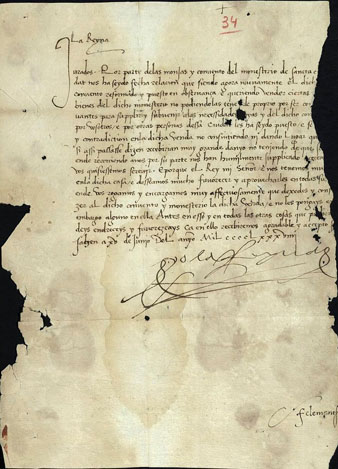 15 de juny de 1489. Isabel I de Castella als jurats de la ciutat de Girona. Els encarrega que no posin cap inconvenient a les monges i convent de Santa Clara en la venda duns béns per tal de poder fer front a les seves necessitats