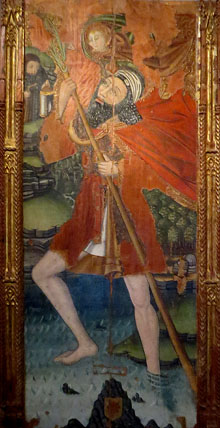 Taula de Sant Cristòfol. Atribuït a Gabriel Pou. 1504. Tremp sobre fusta