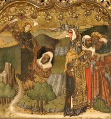 Retaule de Sant Miquel. Joan Antigó, Honorat Borrassà i Francesc Vergós I. Segle XV. Tremp sobre fusta