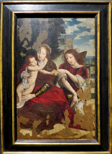 Marededéu i Nen amb un àngel. Jan Massys. Primera meitat segle XVI