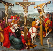 Crucifixió. Joan de Borgonya. Ca. 1525. Pintura sobre fusta