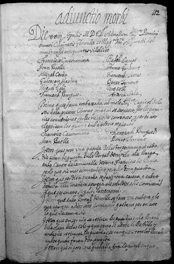 Assignació de responsables de la contenció de la plaga i de la Morberia. 1650