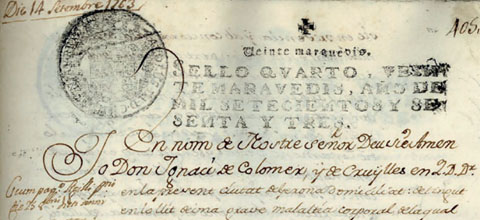 Últim testament dIgnasi de Colomer i de cruïlles (1763)