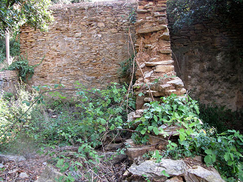 Paret interior de les ruïnes de Can Micaló