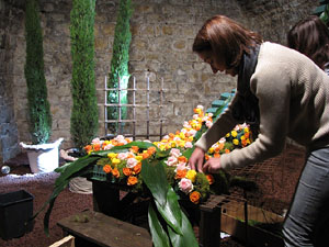 Girona Temps de Flors 2014. Preparació dels muntatges florals