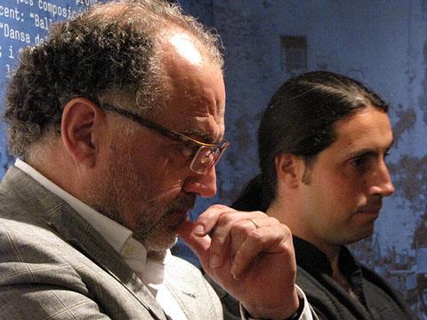 Ramon Grau i Nuxu Perpinyà durant la inauguració de l'exposició