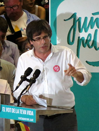 Carles Puigdemont en un moment de la seva intervenció