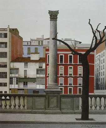 Rambla Verdaguer. Oli sobre tela, 61 x 50 cm. Santi Roca D. Costa. 1991