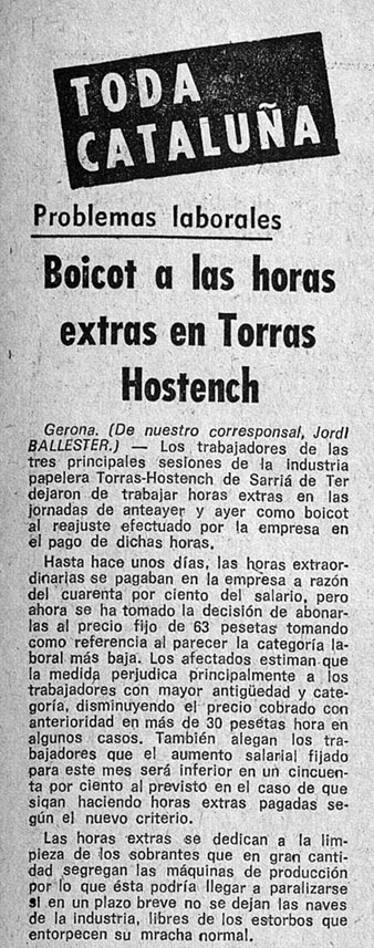 Article publicat al diari Tele-eXprés el 12/01/1974