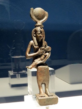 Estatueta de la deesa Isis amb el seu fill Horus. Bronze. Baixa Època, Ca. 664-332 aC