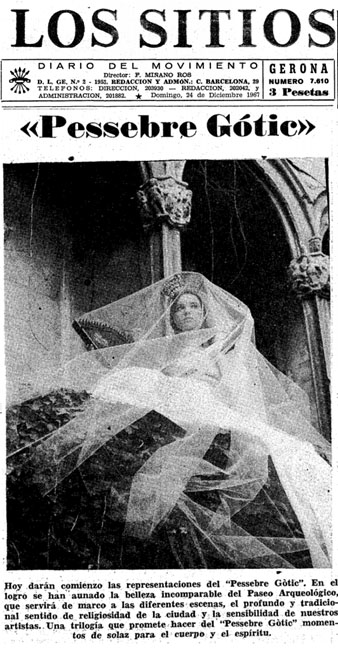 Notícia de l'inici de les representacions de 'El Pessebre gòtic'. Diari Los Sitios, 24 de desembre de 1967