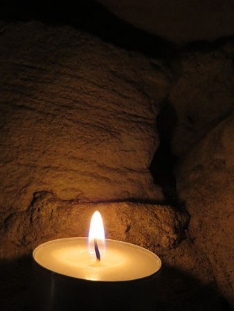 Il·luminació del soterrani de la Catedral durant la presentació