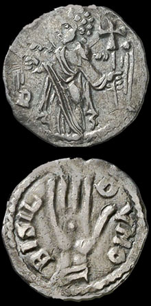 Moneda del comte de Besalú Guillem II (1052-1066)