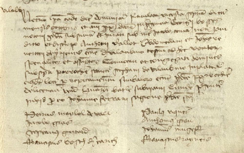 Fragment del Llibre del Sindicat de Remença de 1448