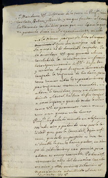 Portada del 'Esborrany de carta de Josep Aparici referent a les contribucions pagades per les viles de Puigcerdà, Llívia i Bellver de Cerdanya (entre altres) durant els anys 1713 i 1714