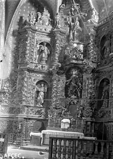 Retaule barroc de l'església de la Mare de Déu dels Àngels de Llívia. 1934