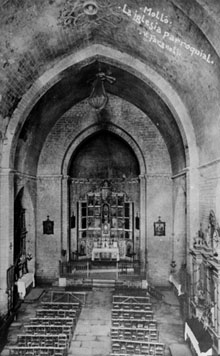 Nau de l'església de Santa Cecília de Molló. 1911