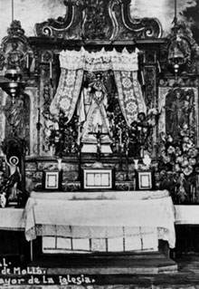 Altar major de l'església de la Mare de Déu de les Neus d'Espinavell. 1911