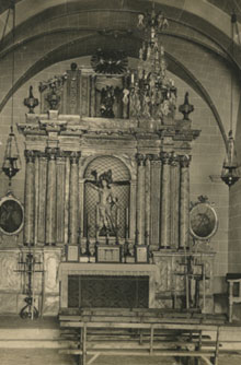 Altar de l'església de Sant Sebastià de Molló. 1911