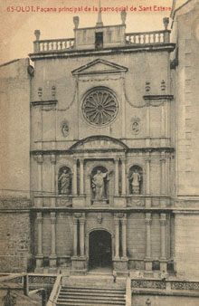 Façana de l'església de Sant Esteve. 1910-1925