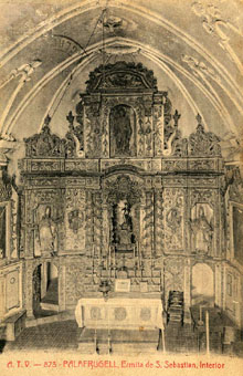 Interior de l'ermita de Sant Sebastià. 1900-1917