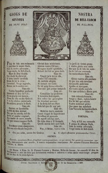 Goigs de Nostra Senyora de Bell-Lloch de Sant Joan de Palamós. 1860