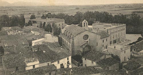 Vista parcial de Peralada. 1900-1925