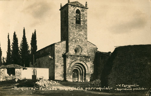 Façana de l'església de Santa Maria de Porqueres. 1911-1930