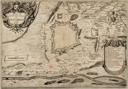 Plan de la ville et des attaques de Püycerda en 1678