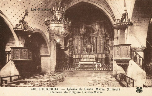 Interior de l'església de Santa Maria. 1900-1930
