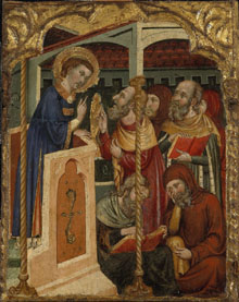 Jueus medievals. Disputa de Sant Esteve amb els jueus. Retaule. Ca. 1340-1360
