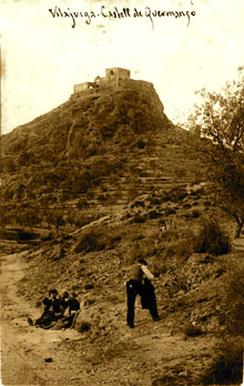 El castell de Quermançó. Postal de finals segle XIX