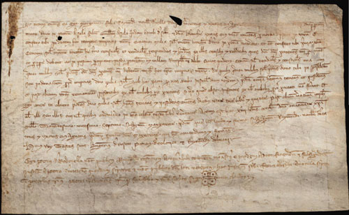 18 de setembre de 1327. Dot. Margarida, filla de Ramon Novell, mercader de Ripoll, dóna al seu espòs Pere de Sala, 4.000 sous barcelonesos de tern i una renda de 100 sous sobre propietats a Ripoll i altres llocs
