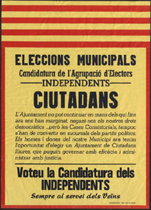 Cartell electoral de l'Agrupació d'Electors Independents de Sant Feliu. 1979