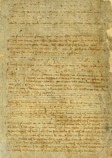 Full del manual notarial amb el cançoner de Sant Joan de les Abadesses. Segle XIII. Manuscrit 3871, Biblioteca de Catalunya, Barcelona