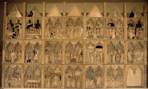 Retaule de la Passió, Mort, Resurrecció i Ascensió de Crist de Sant Joan de les Abadesses, al Museu Episcopal de Vic
