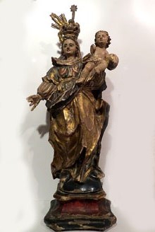 Imatge de la Mare de Déu del Roser. Fusta tallada i policromada. Segle XVIII
