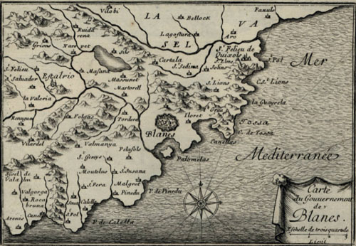 Carte du gouvernement de Blanes. Sieur de Beaulieu. 1668
