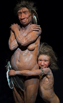 Homo neanderthalensis. Reconstrucció d'uns individus