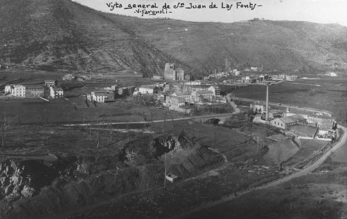 Vista general de Sant Joan les Fonts. 1911