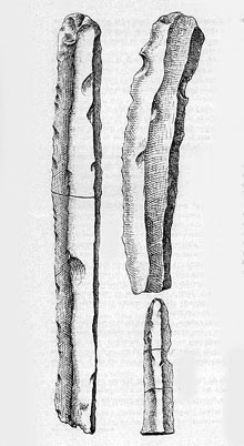Ganivets de sílex de la cova sepulcral del Cau dels Ossos, al Pla de les Rabioses