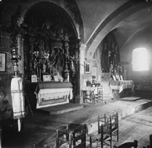 Interior de l'església de Sant Andreu de Socarrats. 1922