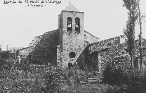 Església de Sant Martí de Vilallonga de Ter. Vista de la façana. 1911
