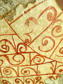 Església de Sant Antoni de Cornellà, Restes de pintures realitzades amb mangra sobre blanc de calç