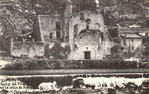 Vista de l'església del Pilar de Pedret. 1902-1926