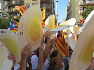 Diada Nacional 2016. Manifestaci&oacute; sotre el lema A punt. Endavant rep&uacute;blica catalana, a Salt
