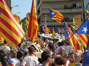 Diada Nacional 2016. Manifestaci&oacute; sotre el lema A punt. Endavant rep&uacute;blica catalana, a Salt